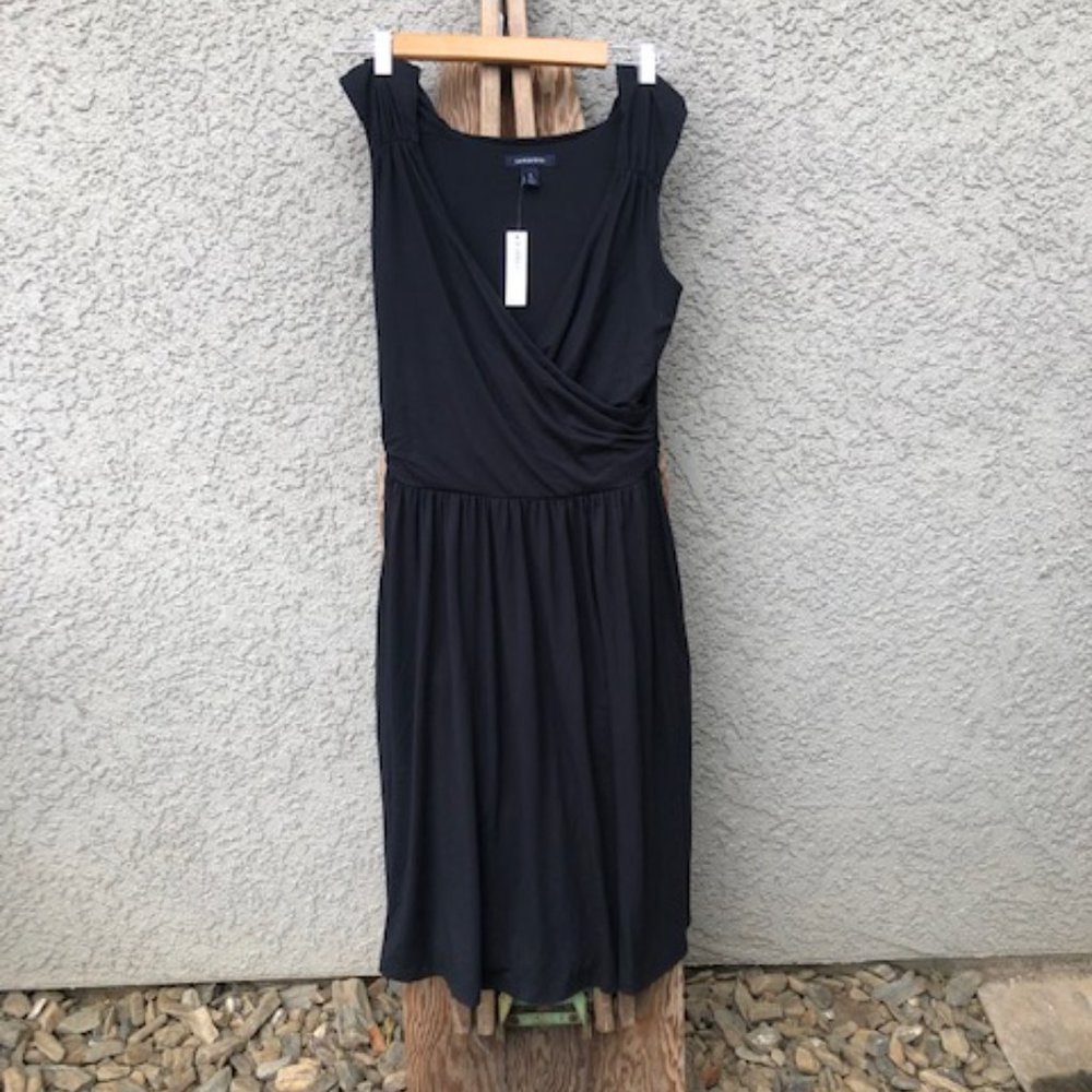 Land's End Small (6-8) Black Sleeveless Rayon Spandex Mix Dress